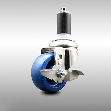 Service Caster 3 Inch 316SS Solid Polyurethane Swivel 1-1/4 Inch Expanding Stem Caster Brake SCC-SS316EX20S314-SPUS-TLB-114